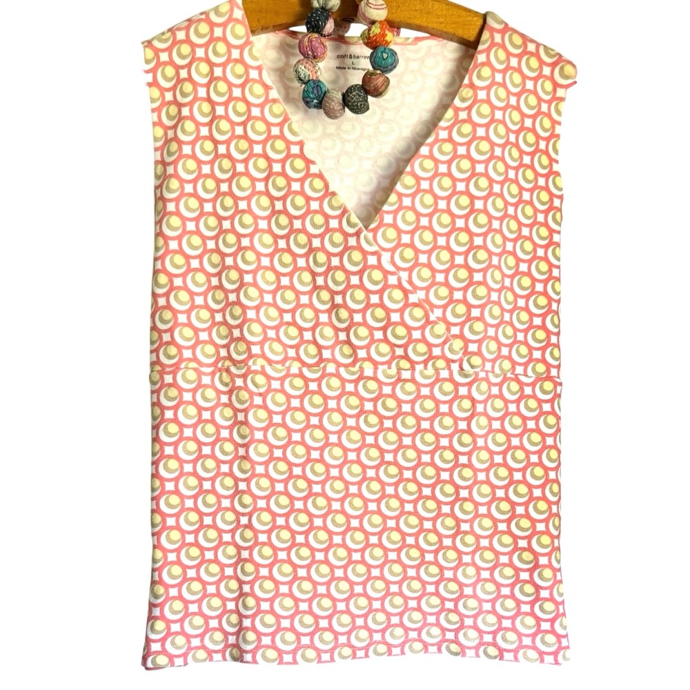 Super Cute croft&barrow Sleeveless Wrap V-Neck Cotton Stretch Spring Summer Tee